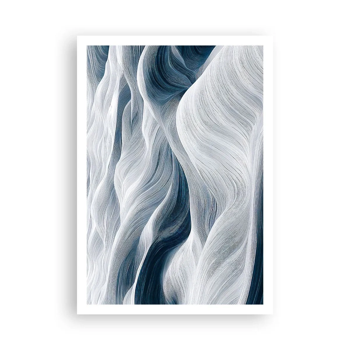 Póster - Olas blancas y azules - 70x100 cm