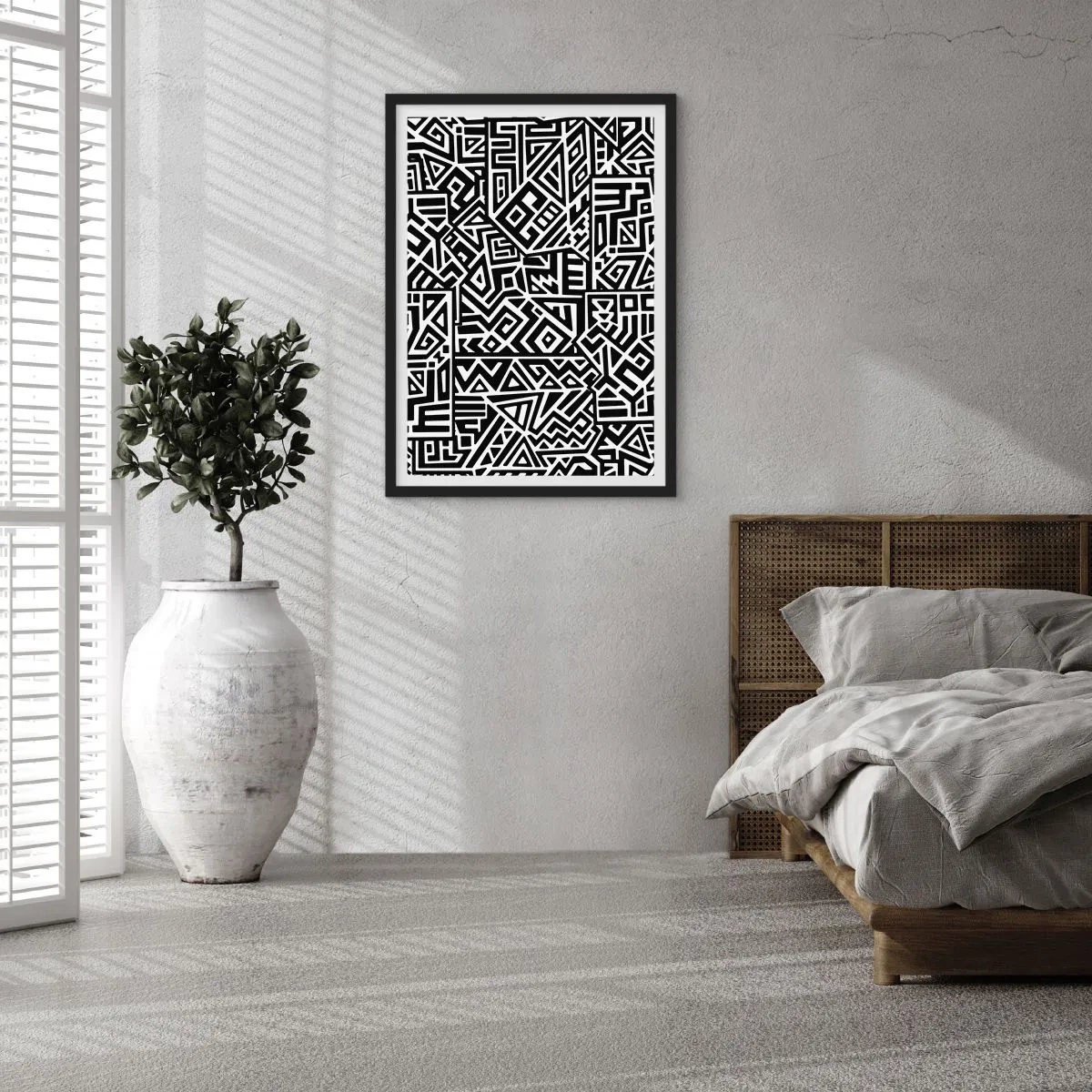 Póster en marco negro - Composición precolombina - 61x91 cm