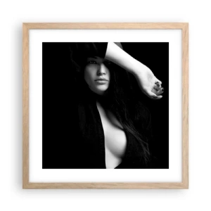 Póster en marco roble claro - Escuela de seducción - 40x40 cm