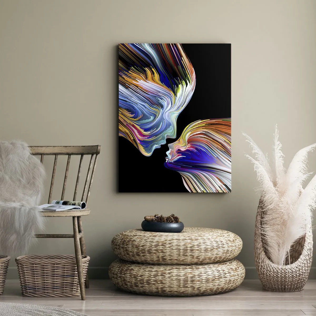 Cuadro sobre lienzo - Impresión de Imagen - Una fusión de energía y luz - 45x80 cm