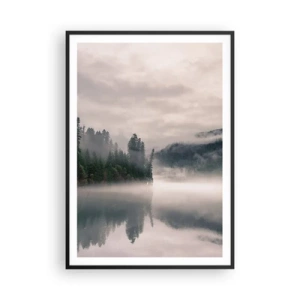 Póster en marco negro - En el ensueño, en la niebla - 70x100 cm