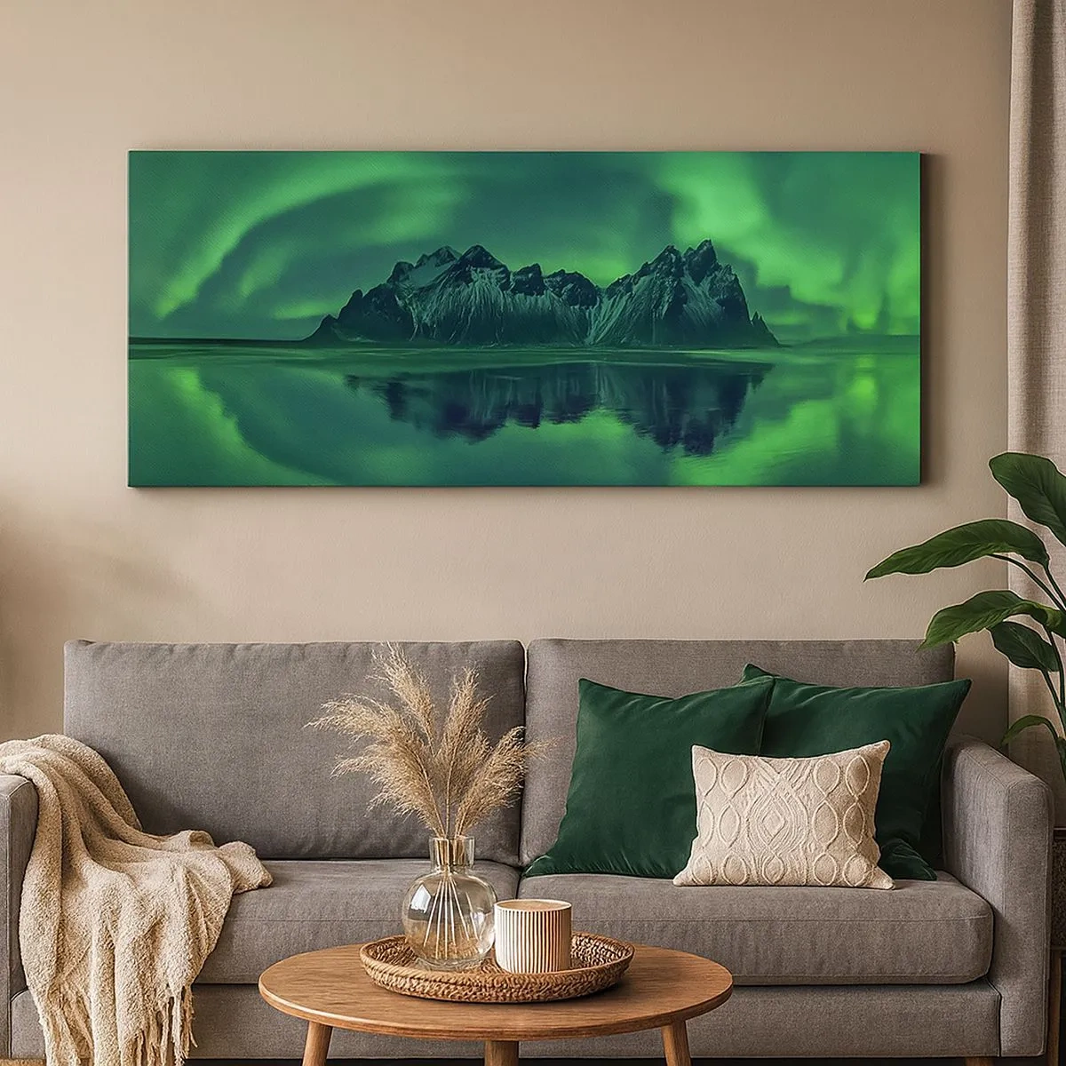 Cuadro sobre lienzo - Impresión de Imagen - En los brazos de la aurora - 100x40 cm