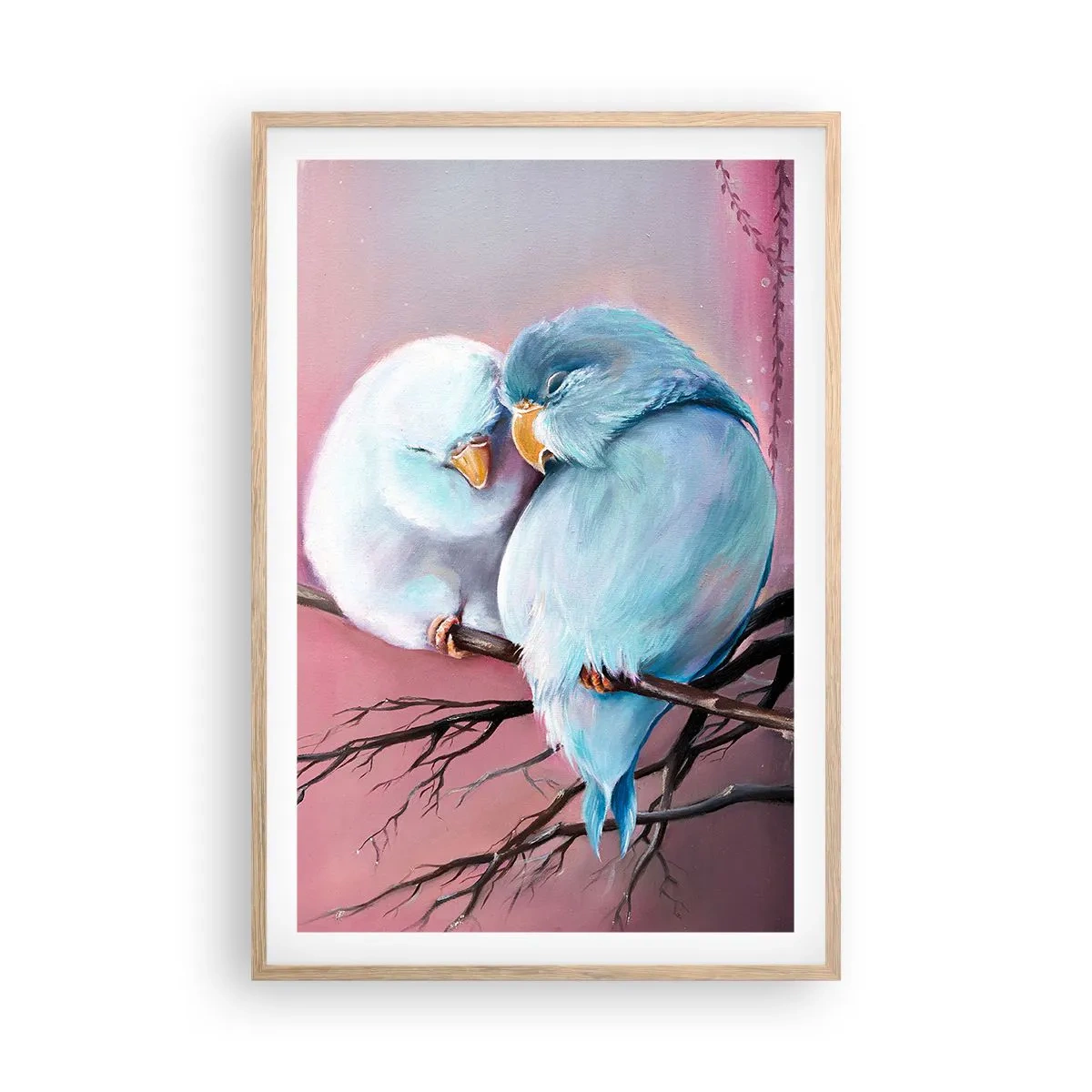 Póster en marco roble claro - Qué añadir aquí... - 61x91 cm