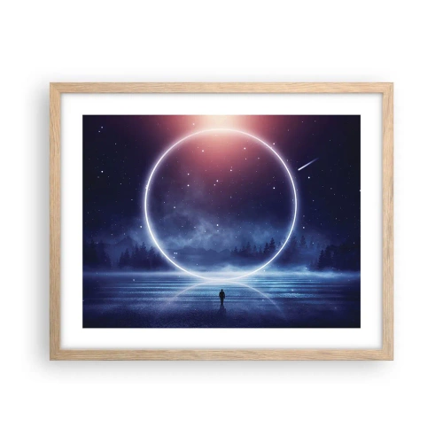 Póster en marco roble claro - Ya están aquí... - 50x40 cm