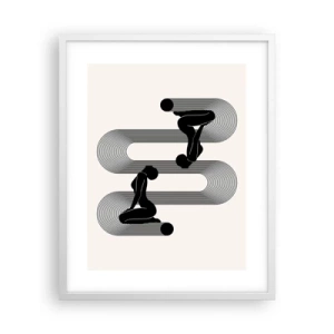 Póster en marco blanco - Simetría sensual - 40x50 cm