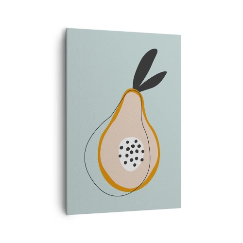 Cuadro sobre lienzo - Impresión de Imagen - Pera abstracta sobre un fondo claro - 70x100cm - El interior de la naturaleza - Decoración de pared moderna para salón y dormitorio ARTTOR