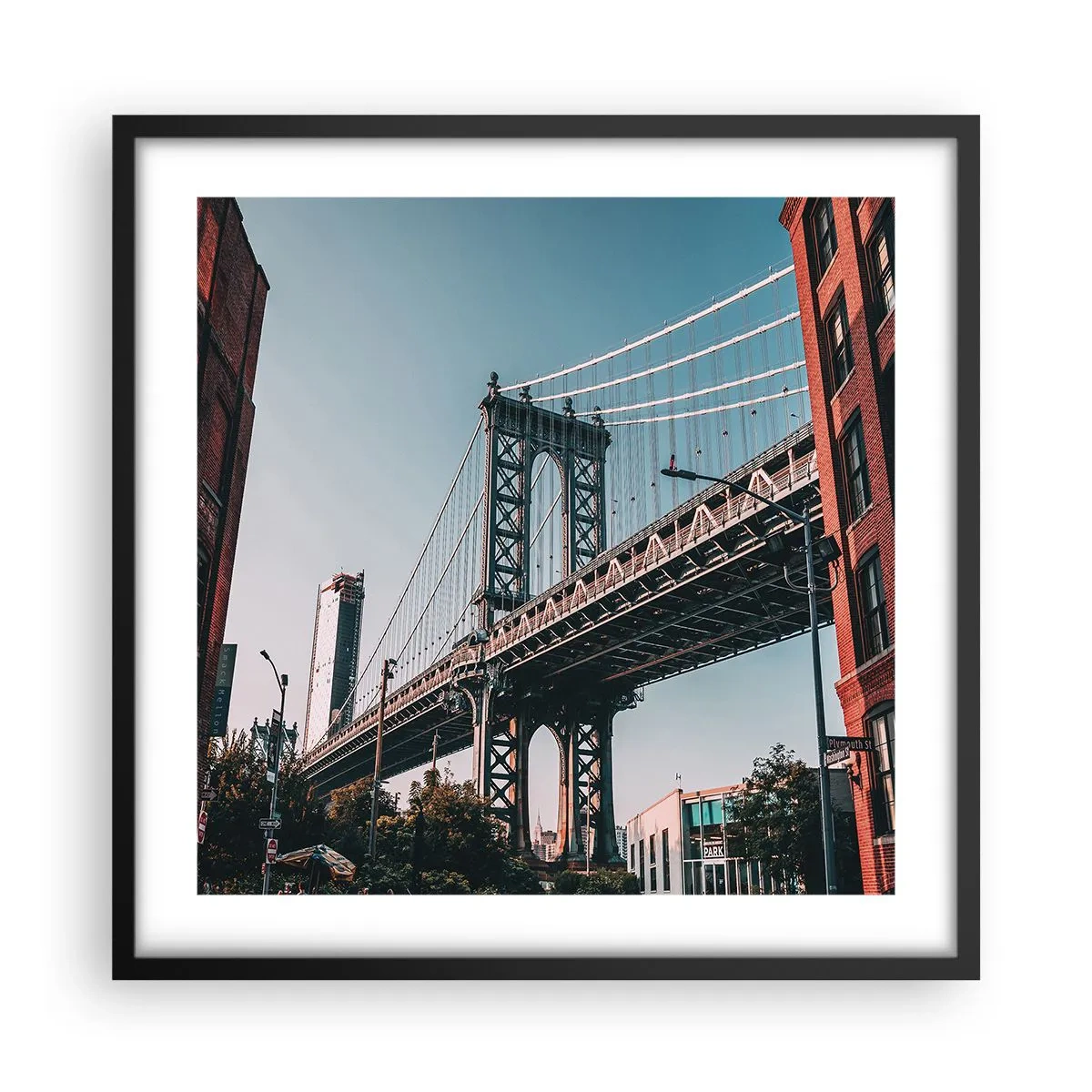 Póster en marco negro - Sobre el fluir de la ciudad - 50x50 cm