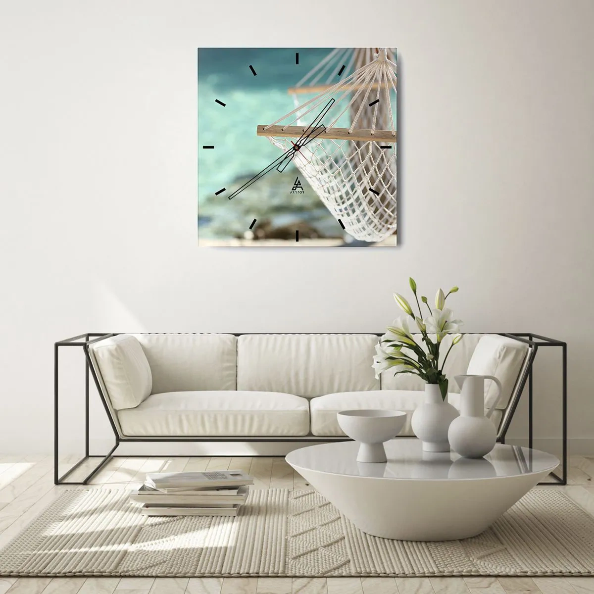 Reloj de pared - Reloj de vidrio - Momento de relax - 30x30 cm