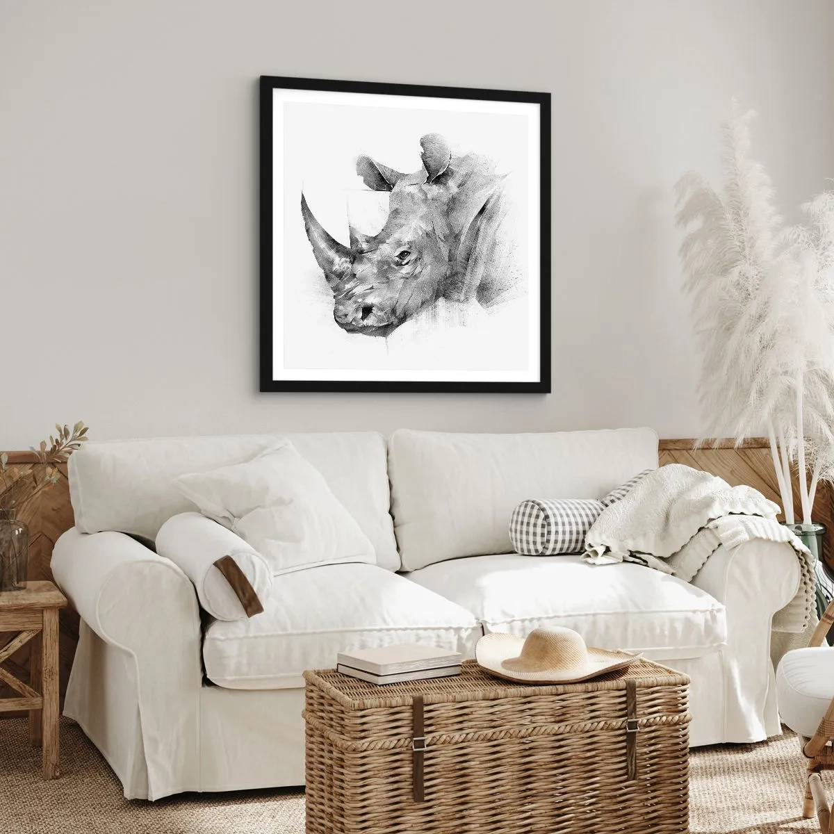 Póster en marco negro - Retrato africano - 40x40 cm