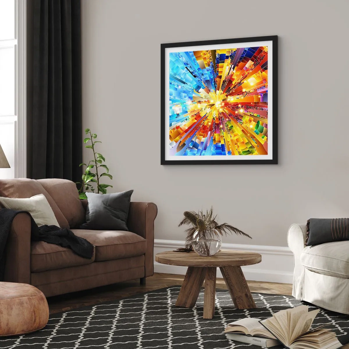 Póster en marco negro - In medias res - 40x40 cm