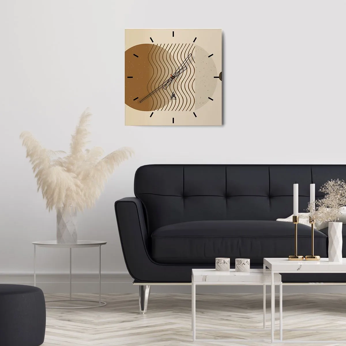 Reloj de pared - Reloj de vidrio - Sobre el origen de las figuras geométricas - 30x30 cm