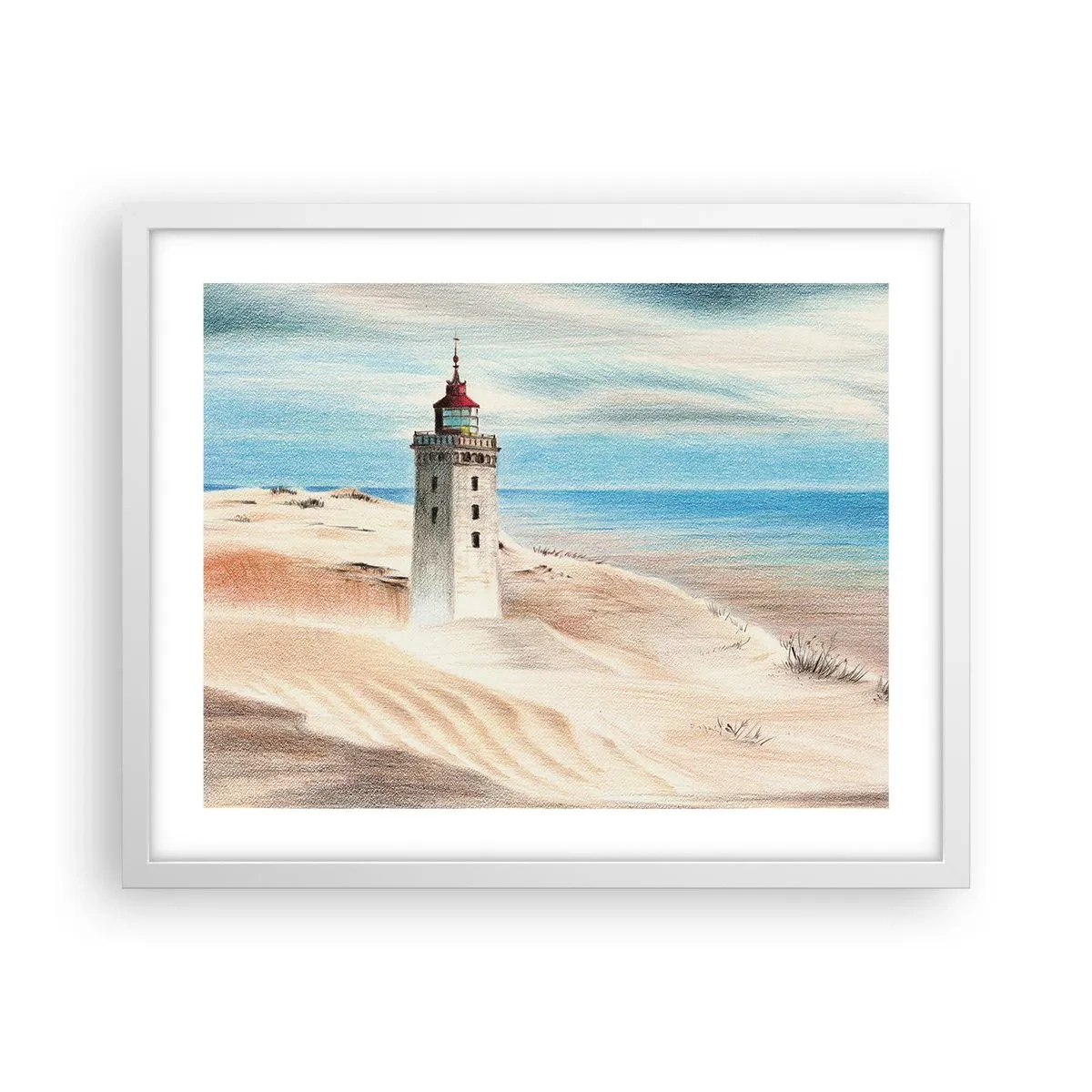 Póster en marco blanco - Siempre mirando al mar - 50x40 cm