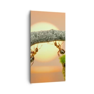 Cuadro sobre lienzo - Impresión de Imagen - Trabajar juntos con alegría - 65x120 cm