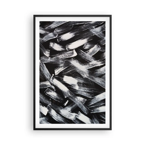 Póster en marco negro - Abstracción en el espíritu industrial - 61x91 cm