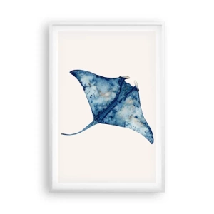 Póster en marco blanco - La vida en azul - 61x91 cm