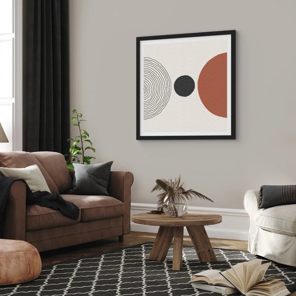 Póster en marco negro - En el centro de la atención - 40x40 cm