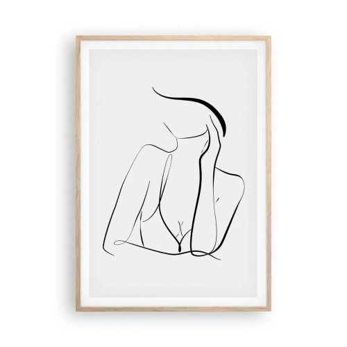 Póster en marco roble claro - En la ola de sueños - 70x100 cm