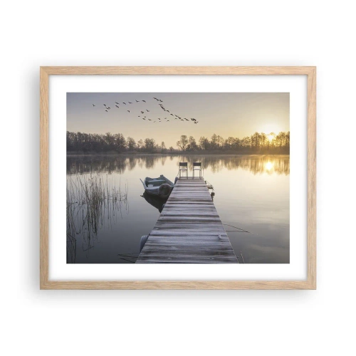 Póster en marco roble claro - Volveré en un rato - 50x40 cm