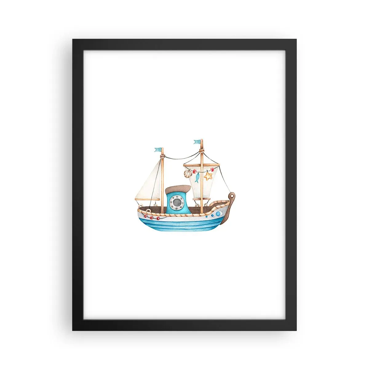 Póster en marco negro - A la aventura - 30x40 cm