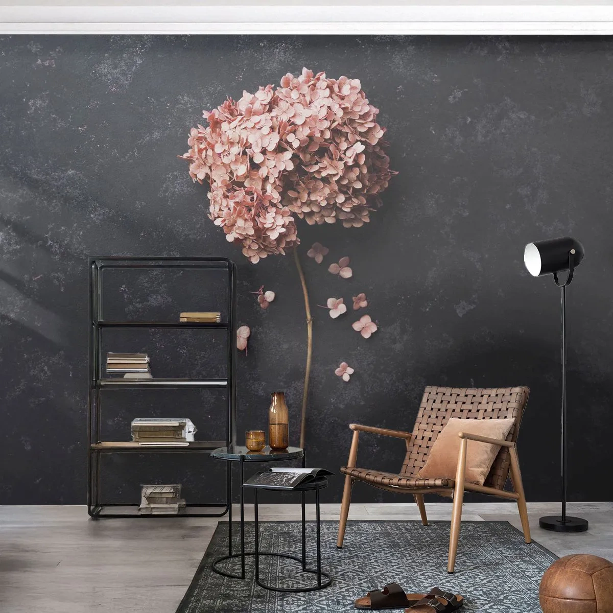 Fotomural Premium Canvas - Un signo verdaderamente romántico - Flor, Hortensia, Naturaleza - 350x256 cm