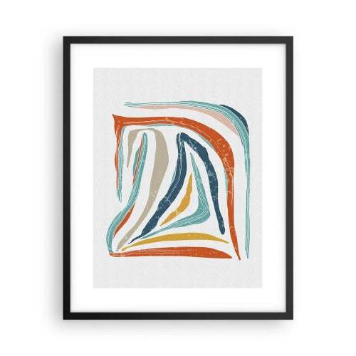 Póster en marco negro - Abstracción sonriente y amistosa - 40x50 cm