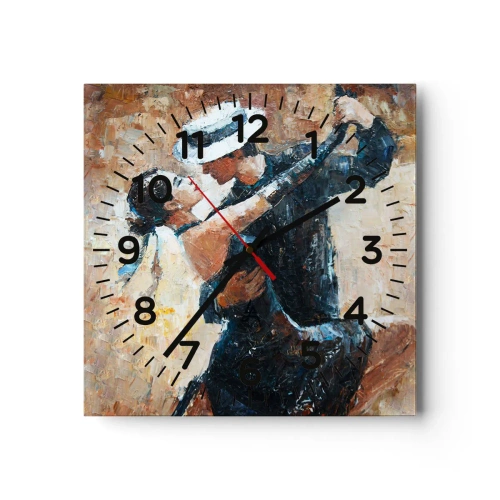 Reloj de pared - Reloj de vidrio - Estilo Rudolf Valentino - 30x30 cm