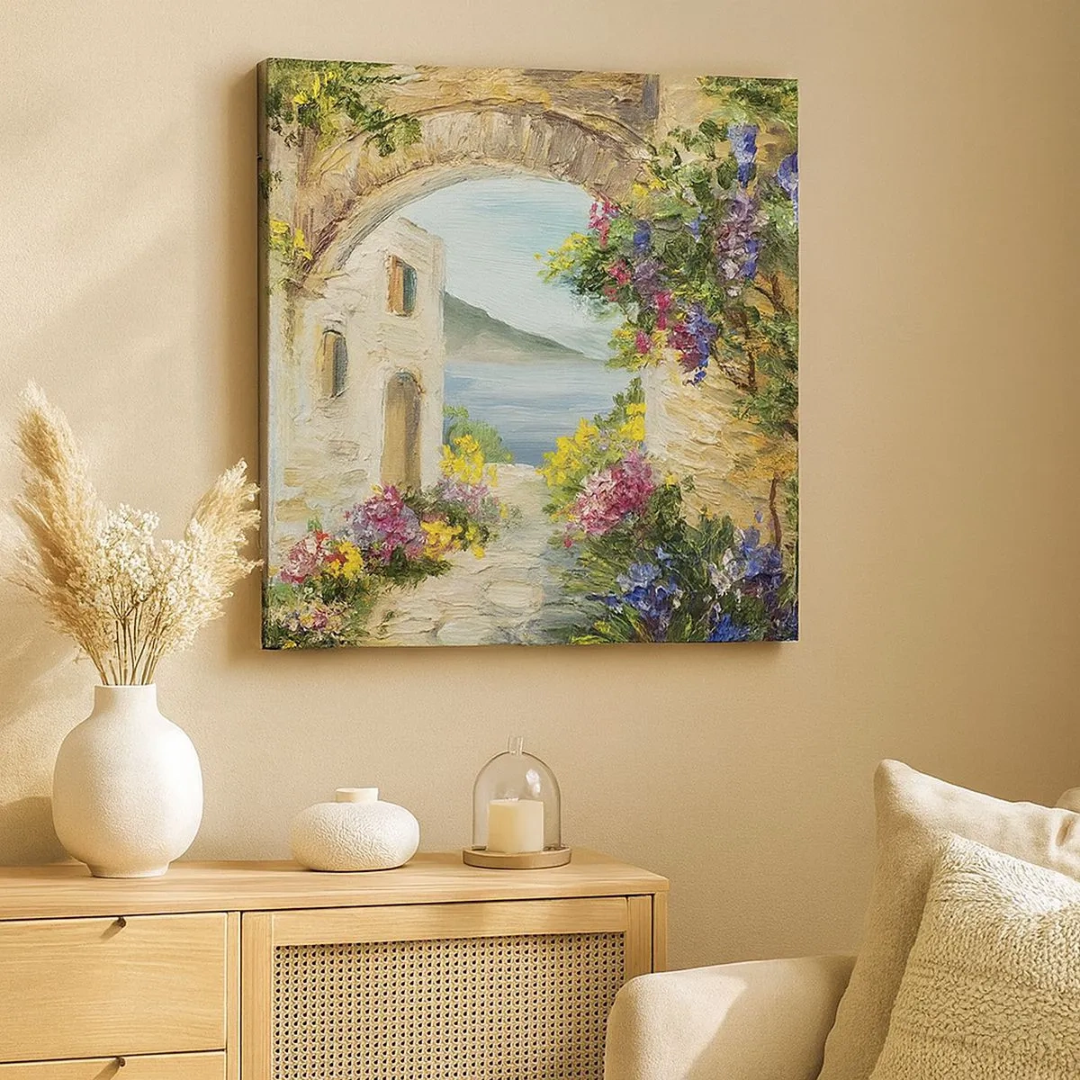 Cuadro sobre lienzo - Impresión de Imagen - El encanto del paisaje costero - 30x30 cm