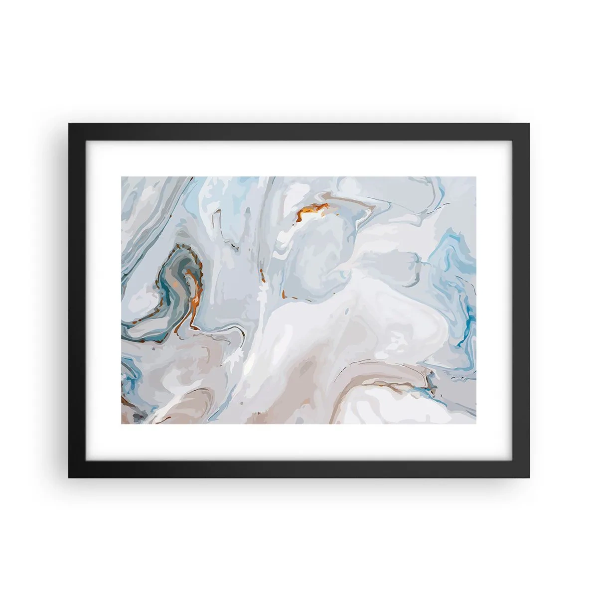 Póster en marco negro - Blanco fusión - 40x30 cm