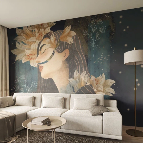 Fotomural Autadhesivo Deluxe Sticker - Cuento de princesa con lirios - Abstracción, Mujer, flores - 500x350 cm