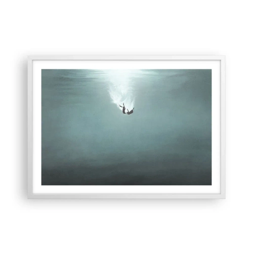 Póster en marco blanco - En el abrazo del océano - 70x50 cm