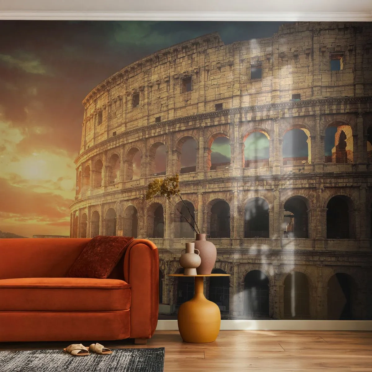 Fotomural Premium Sand - Una impresión colosal - Coliseo, Roma, Arquitectura - 500x350 cm