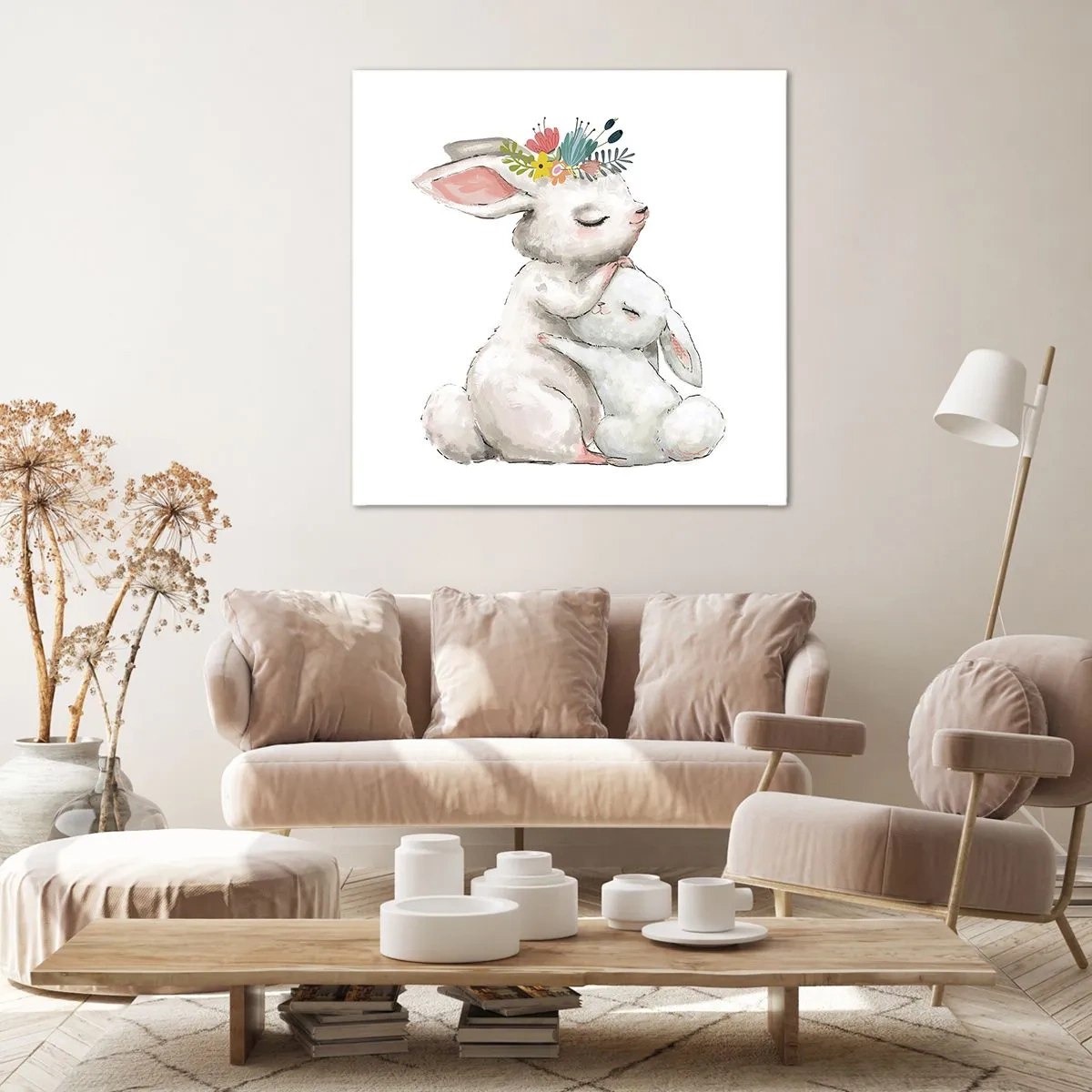 Cuadro sobre lienzo - Impresión de Imagen - En ningún lugar mejor que con mamá - 70x70 cm