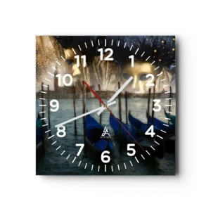 Reloj de pared - Reloj de vidrio - El tiempo de carnaval ha comenzado - 30x30 cm