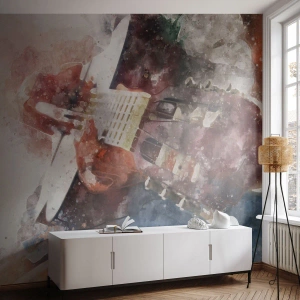 Fotomural Autadhesivo Deluxe Sticker - ¿Y qué opinas? - Abstracción, Música, Guitarra - 250x175 cm