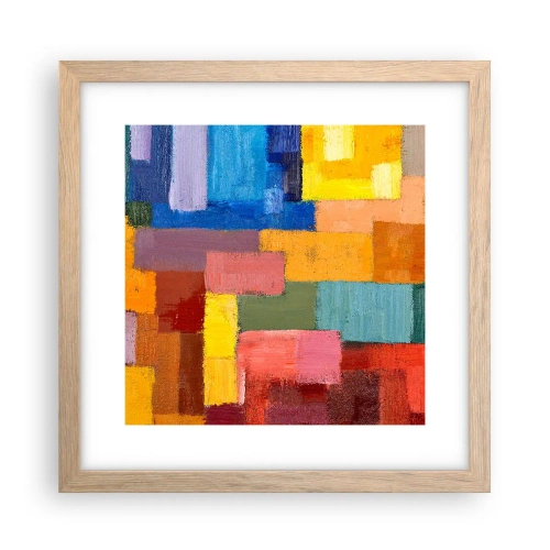 Póster en marco roble claro - Cada una diferente, todas coloridas - 30x30 cm