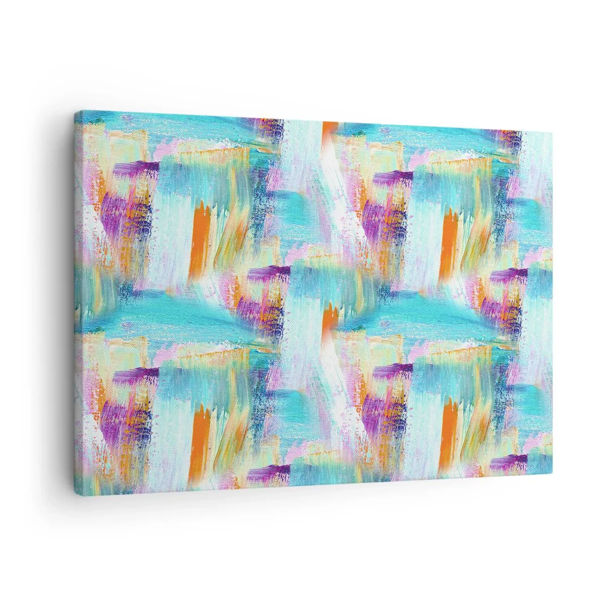 Cuadro sobre lienzo - Impresión de Imagen - Abstracción colorida con pinceladas dinámicas. - 70x50cm - Un alegre traductor de garabatos - Decoración de pared moderna para salón y dormitorio ARTTOR