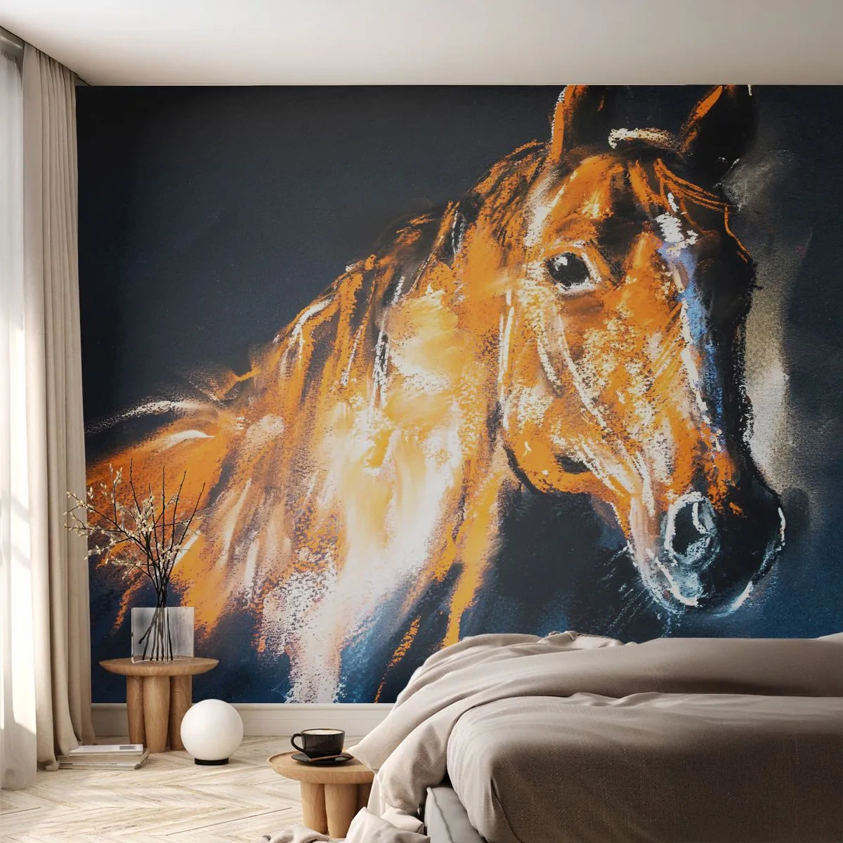 Fotomural Premium Sand - Entonces, ¿vienes? - animales, Caballo, Yegua - 250x175 cm