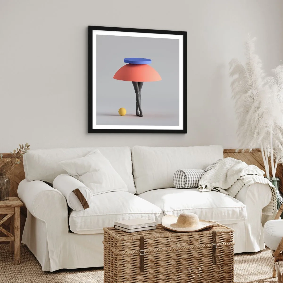 Póster en marco negro - Composición surrealista - 60x60 cm