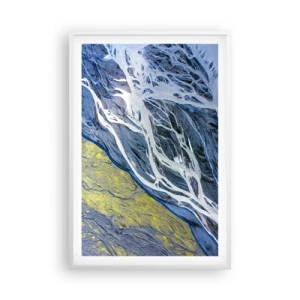 Póster en marco blanco - Las pinturas rupestres de la naturaleza - 61x91 cm