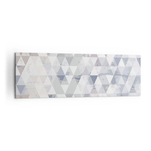 Cuadro sobre lienzo - Impresión de Imagen - Patrón de triángulo geométrico en tonos pastel - 160x50cm - A ritmo de triángulo - Decoración de pared moderna para salón y dormitorio ARTTOR