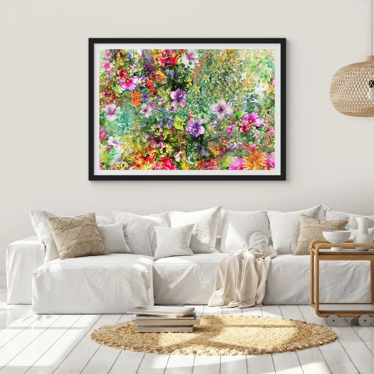 Póster en marco negro - En flores a la perdición - 40x30 cm