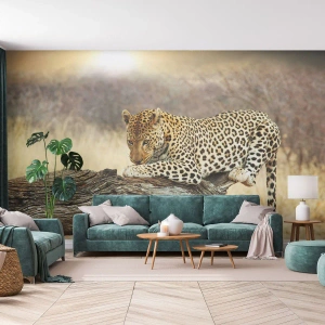 Fotomural Premium Canvas - Voy por mi cuenta - animales, leopardo, África - 300x210 cm