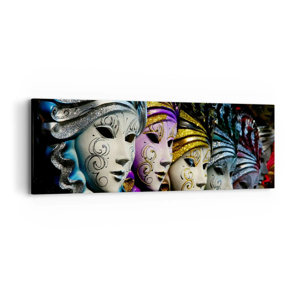 Cuadro sobre lienzo - Impresión de Imagen - Misterio en oro y plata - 90x30 cm