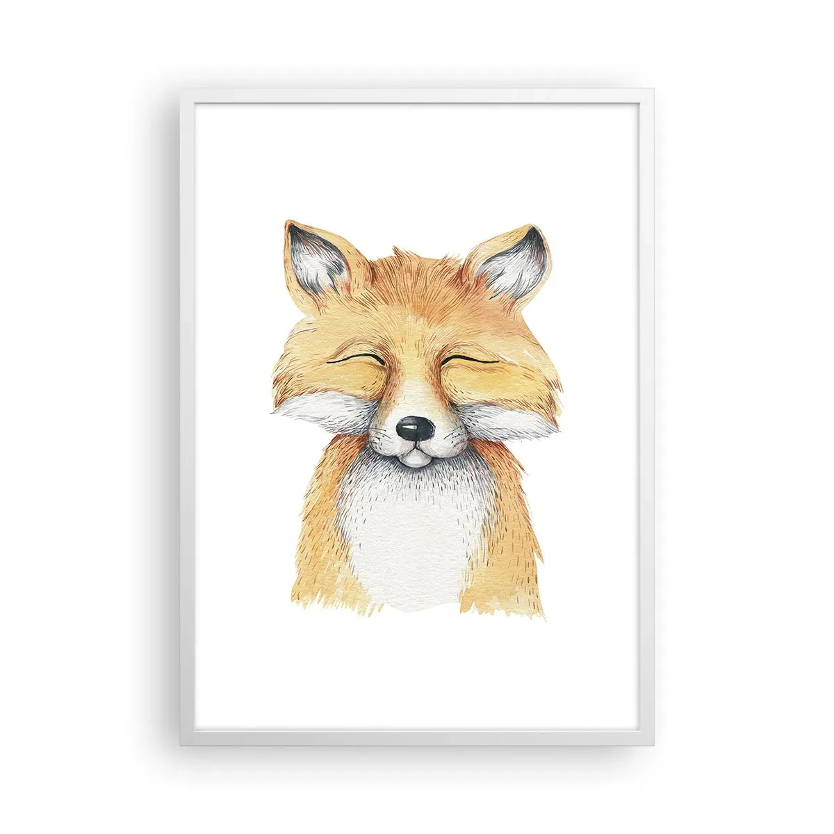 Póster en marco blanco - Humor de zorro - 50x70 cm