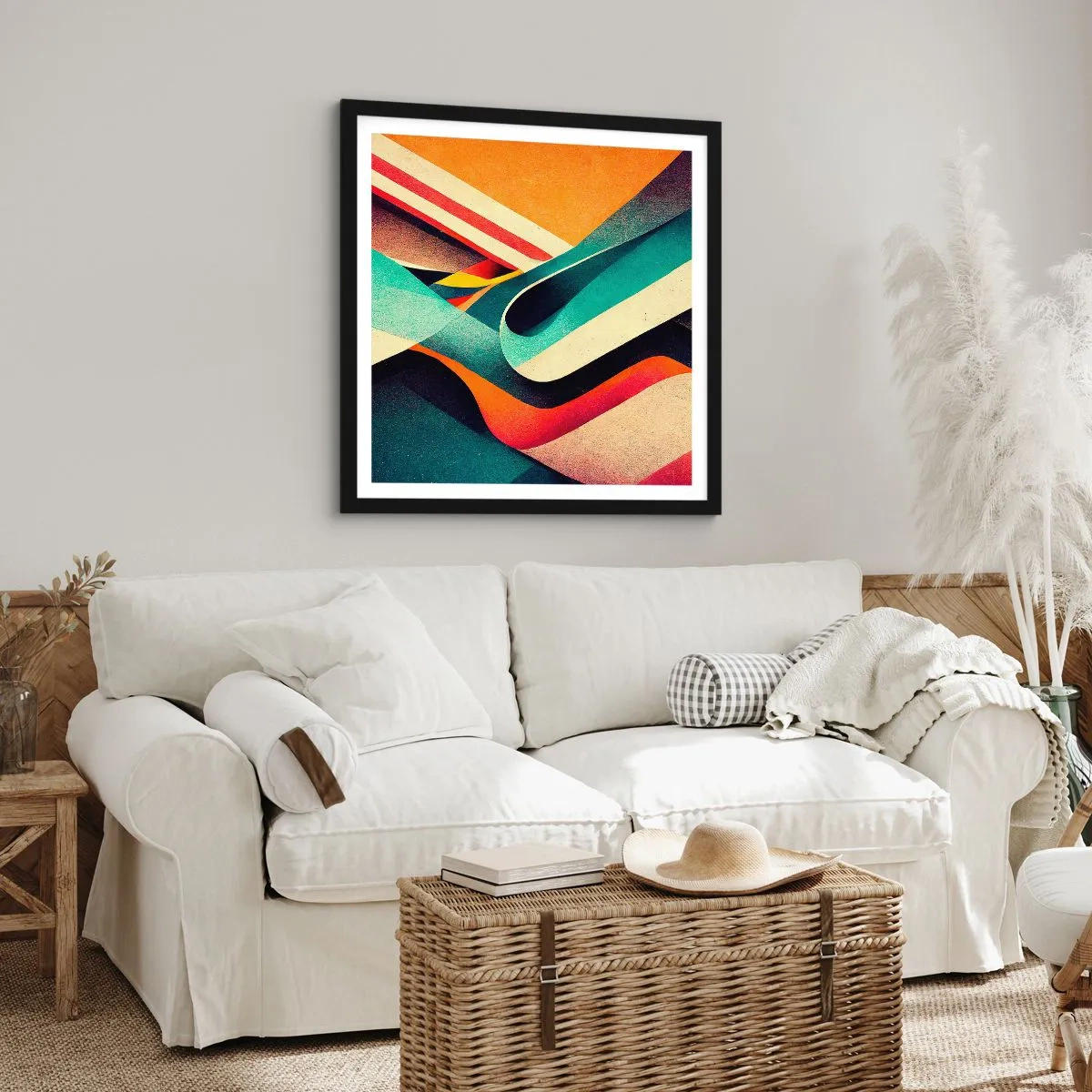 Póster en marco negro - Composición intensa - 30x30 cm