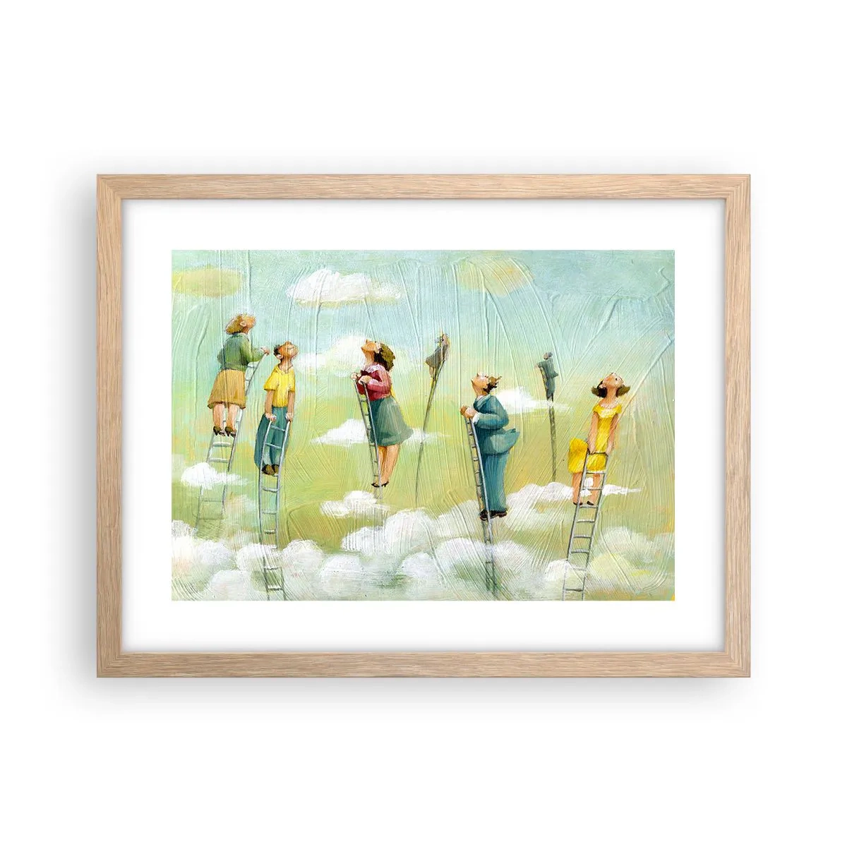 Póster en marco roble claro - Sigue tu sueño - 40x30 cm