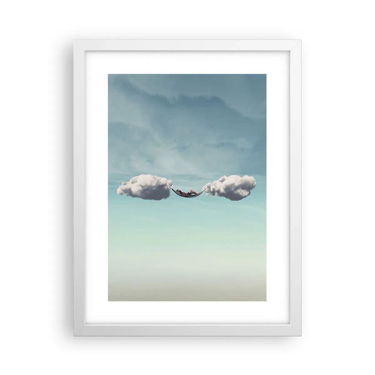 Póster en marco blanco - La felicidad del momento - 30x40 cm