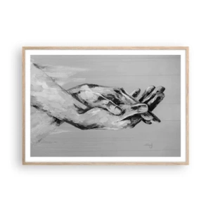 Póster en marco roble claro - El comienzo... - 100x70 cm