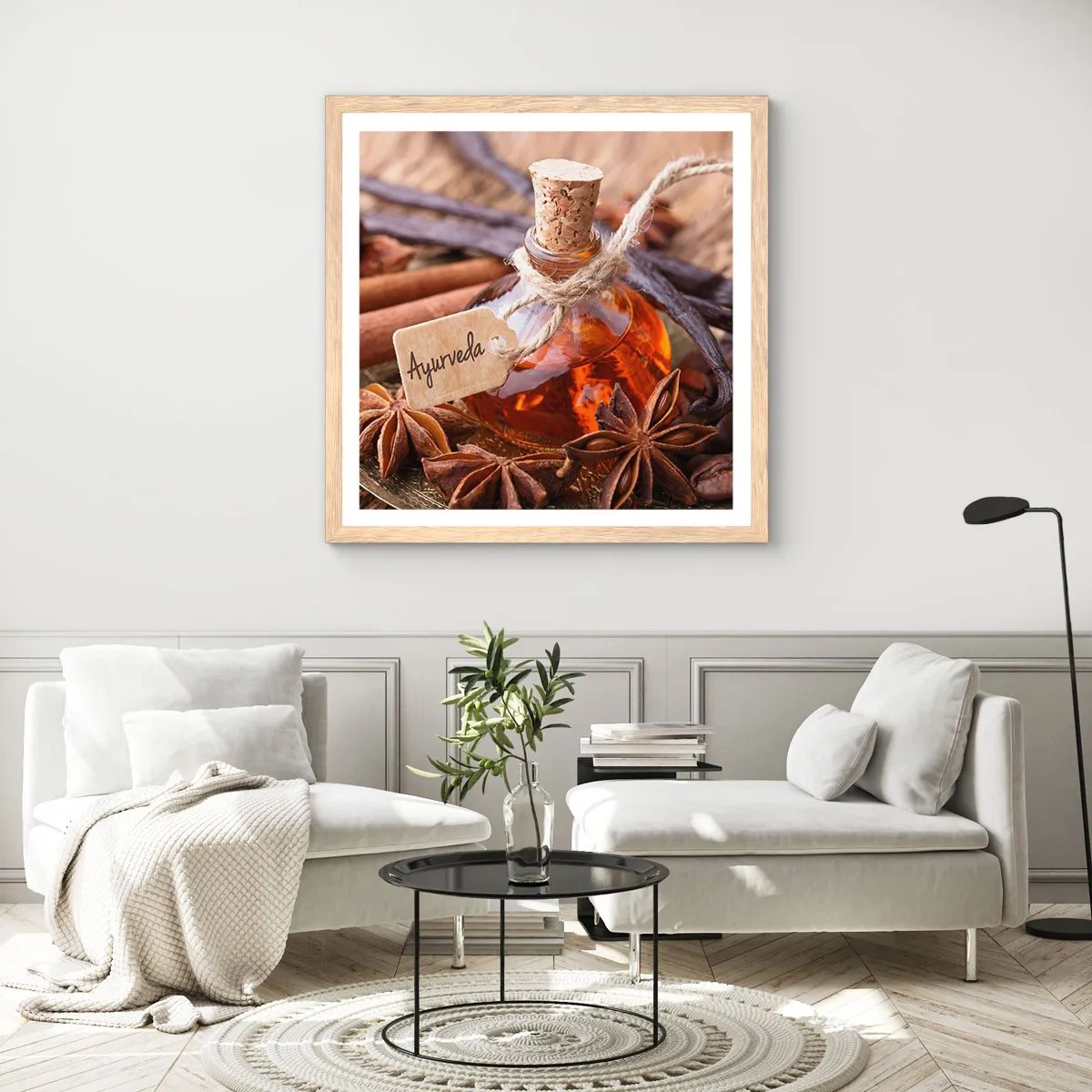 Póster en marco roble claro - Hacia la unidad del cuerpo y el espíritu - 40x40 cm