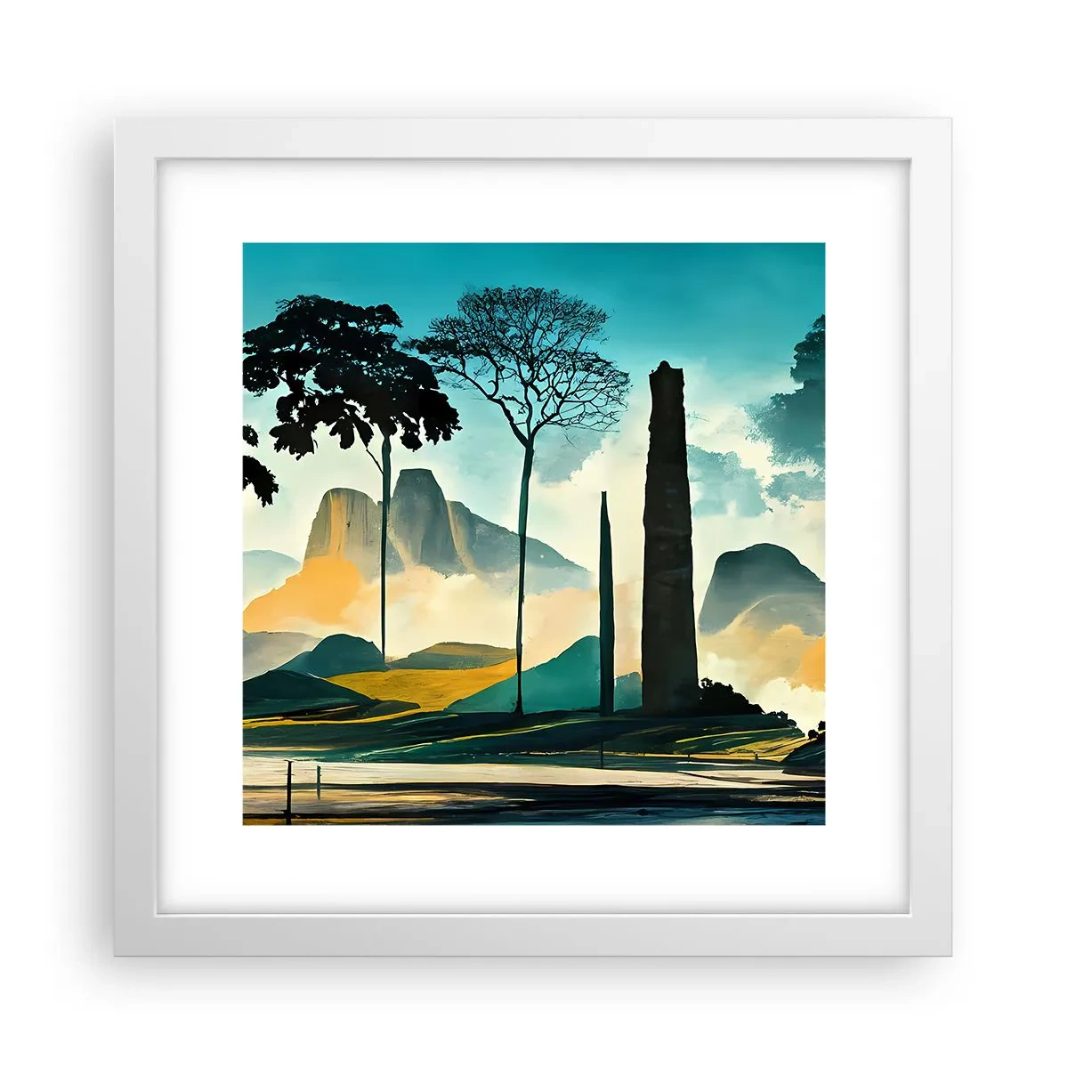 Póster en marco blanco - Cada vez a más altitud - 30x30 cm